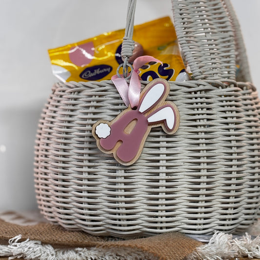 PERSONSLISED INITIAL EASTER BUNNY BASKET TAG