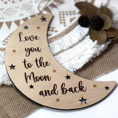 LOVE YOU TO THE MOON AND BACK WALL HANGER