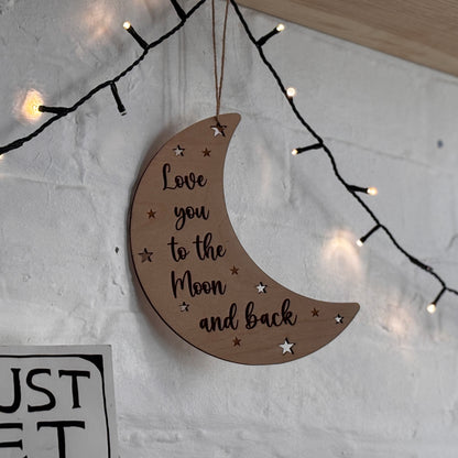 LOVE YOU TO THE MOON AND BACK WALL HANGER