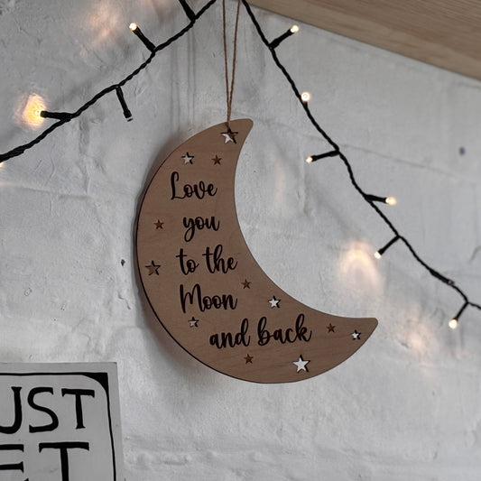 LOVE YOU TO THE MOON AND BACK WALL HANGER